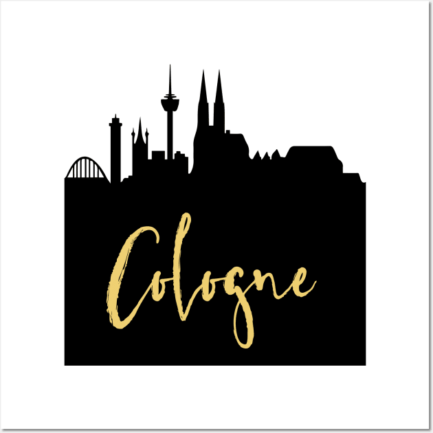 COLOGNE GERMANY DESIGNER SILHOUETTE SKYLINE ART Wall Art by deificusArt